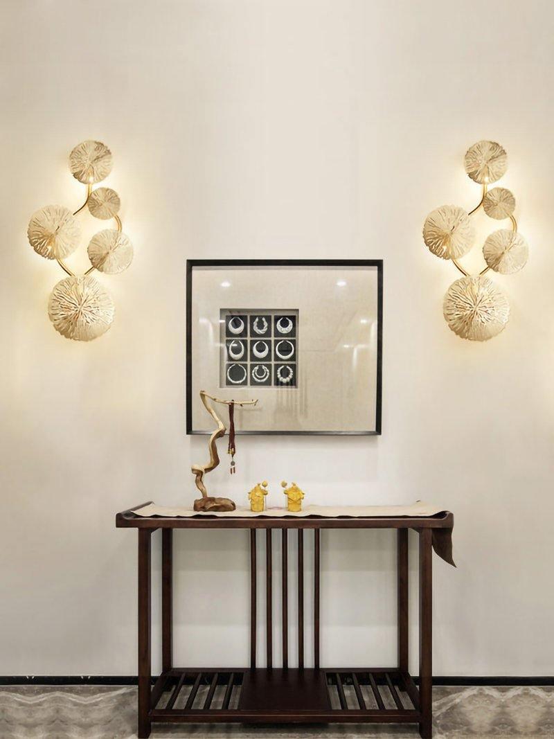 Pure Copper Lotus Leaf Wall Sconce