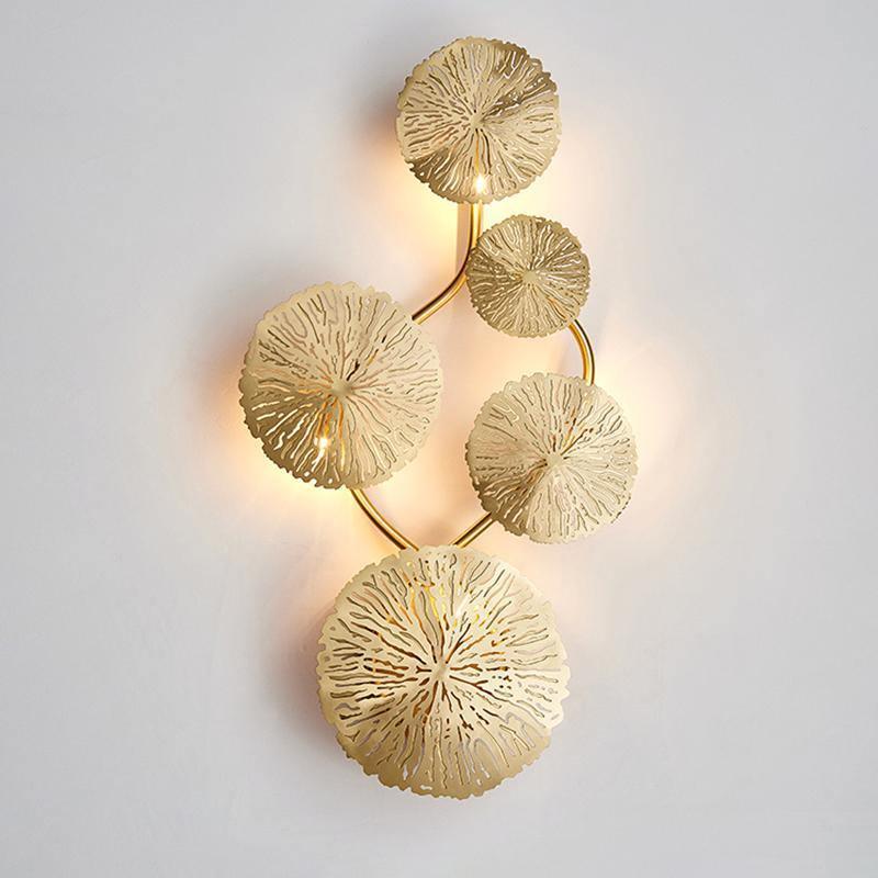 Pure Copper Lotus Leaf Wall Sconce