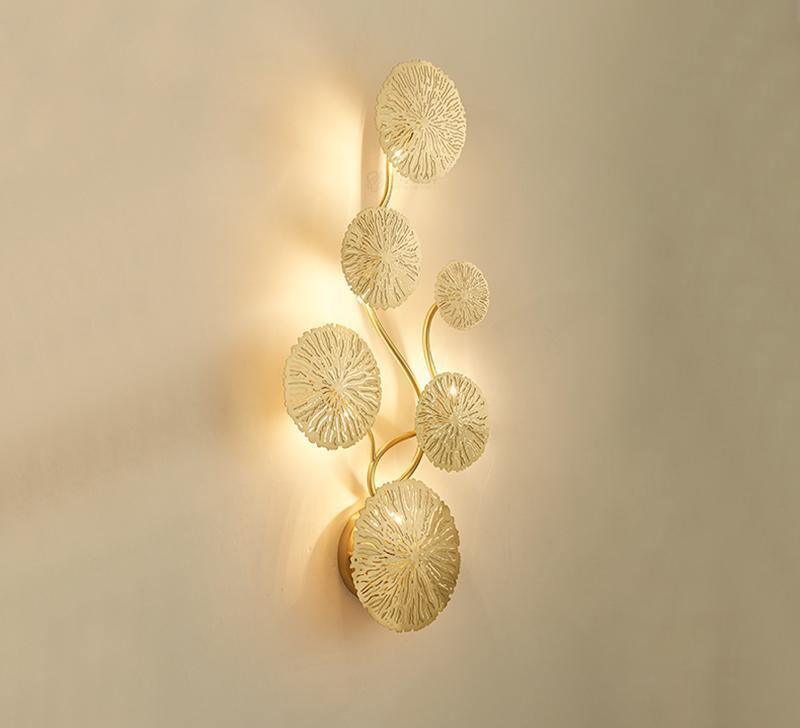 Pure Copper Lotus Leaf Wall Sconce