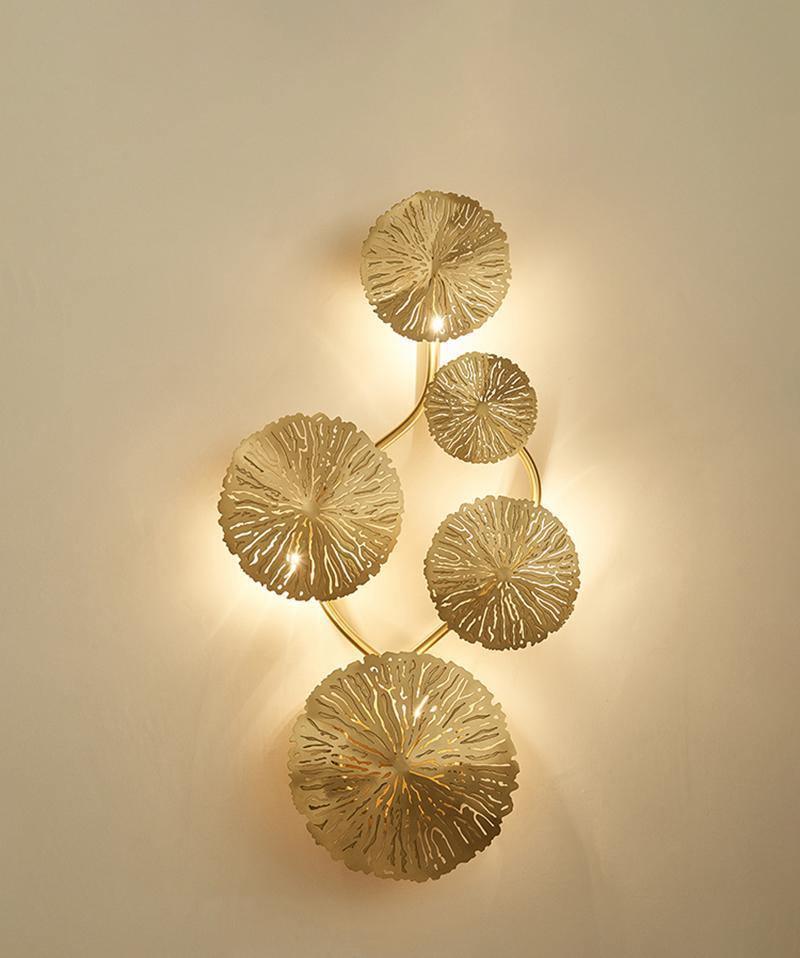 Pure Copper Lotus Leaf Wall Sconce