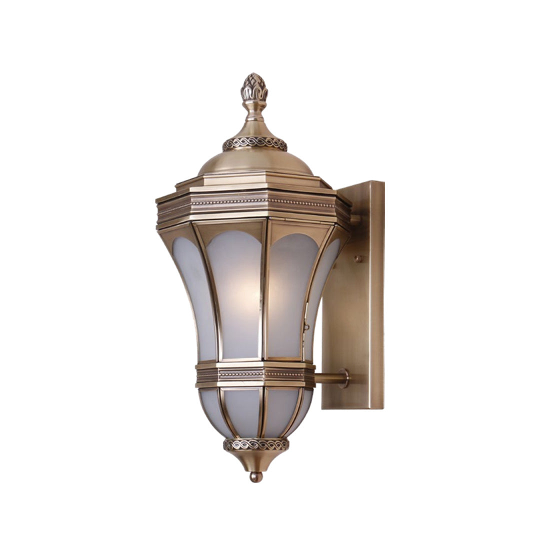 Solid Copper Vintage Outdoor Wall Sconce with Clear Glass Shade
