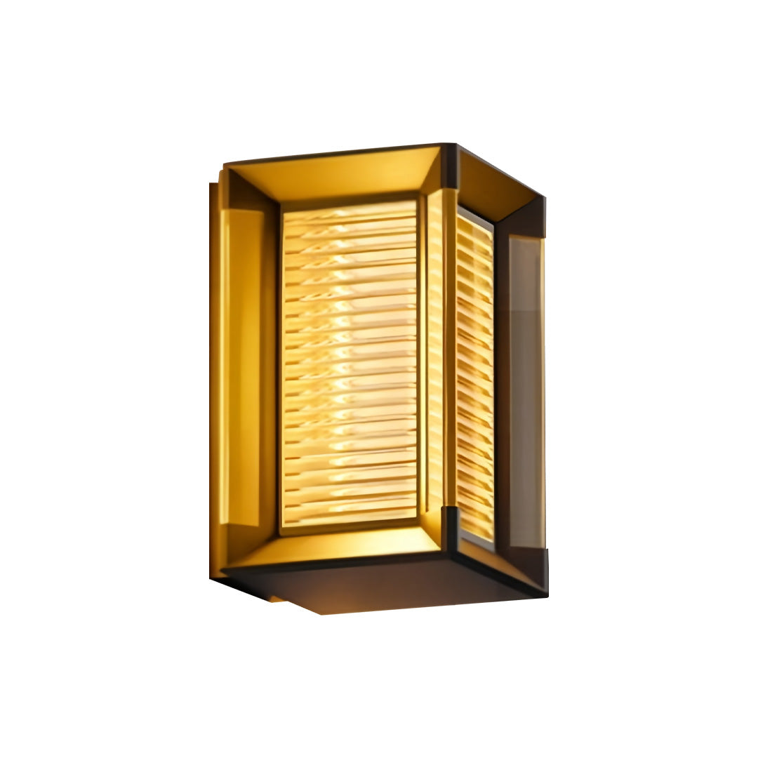 Modern Outdoor Wall Sconce with Ribbed or Frosted Glass, IP55 Waterproof