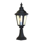 Outdoor Pillar Column Light with Clear Glass Shade in Sand-Black Aluminum