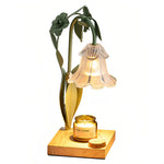 Melt Scented Wax Table Lamp in Vintage Green with Clear Glass Shade