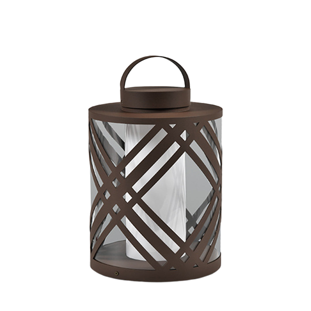 Perforated Stainless Steel Landscape Light with Warm LED Glow