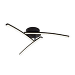 Aurelia Three-Arc LED Semi Flush Mount Ceiling Light in Black