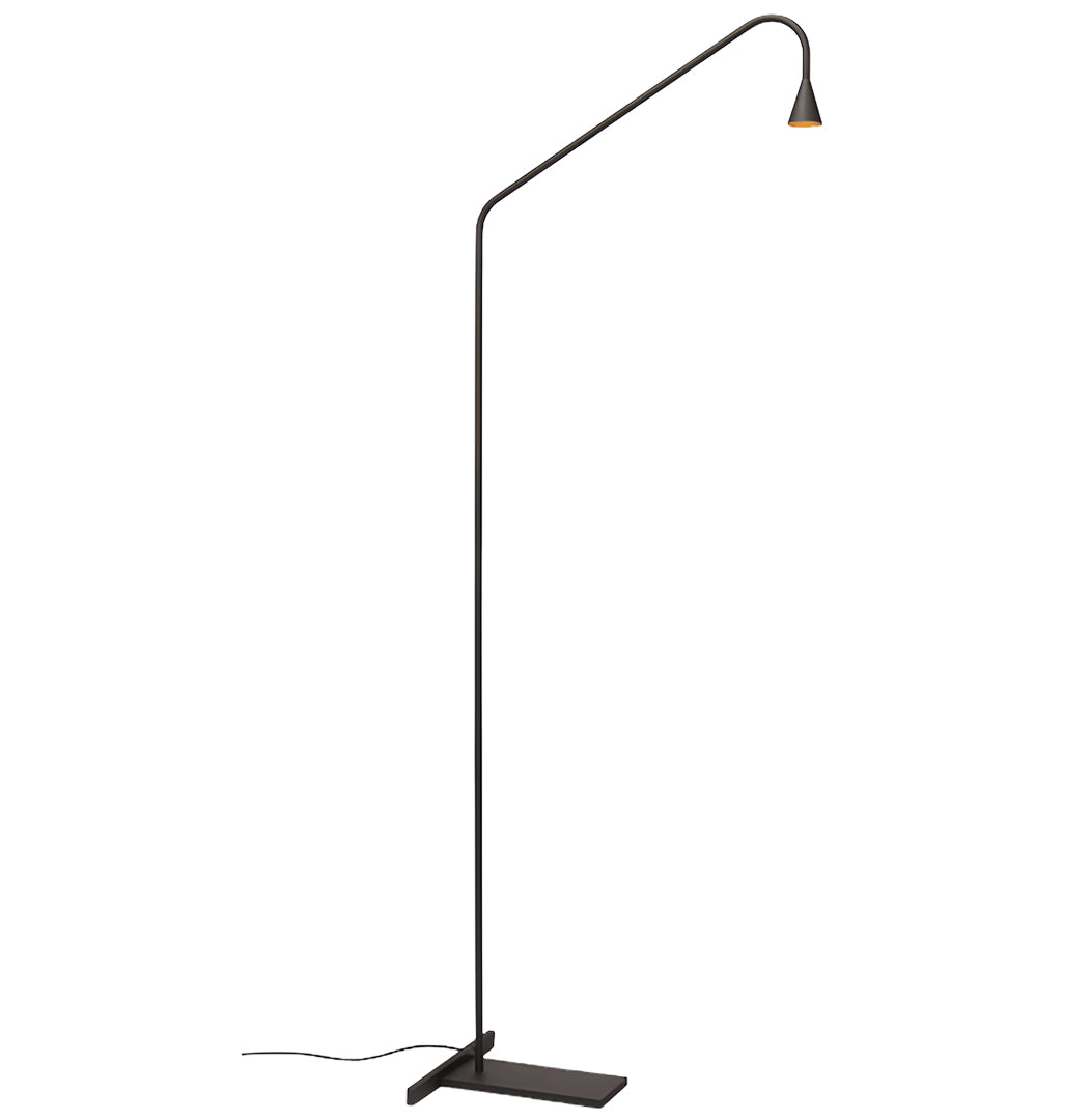 Black and Gold LED Floor Lamp – Minimalist Reading Light for Modern Interiors