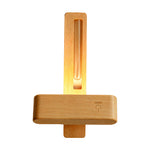 Minimalist Wooden Wall Sconce with Glass Vase and Wireless Magnetic Design