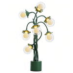 Verdant French Floral Table Lamp with Seven Hand-Bent Iron Branches