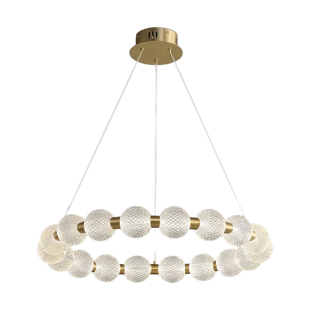 Aurelia Round Glass LED Chandelier for Modern Kitchen Island