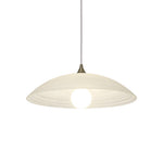 Ripple Glass Pendant Light in Matte White Iron Frame
