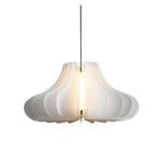 Nordic White Pendant Light with PE Shade and LED Warm Glow
