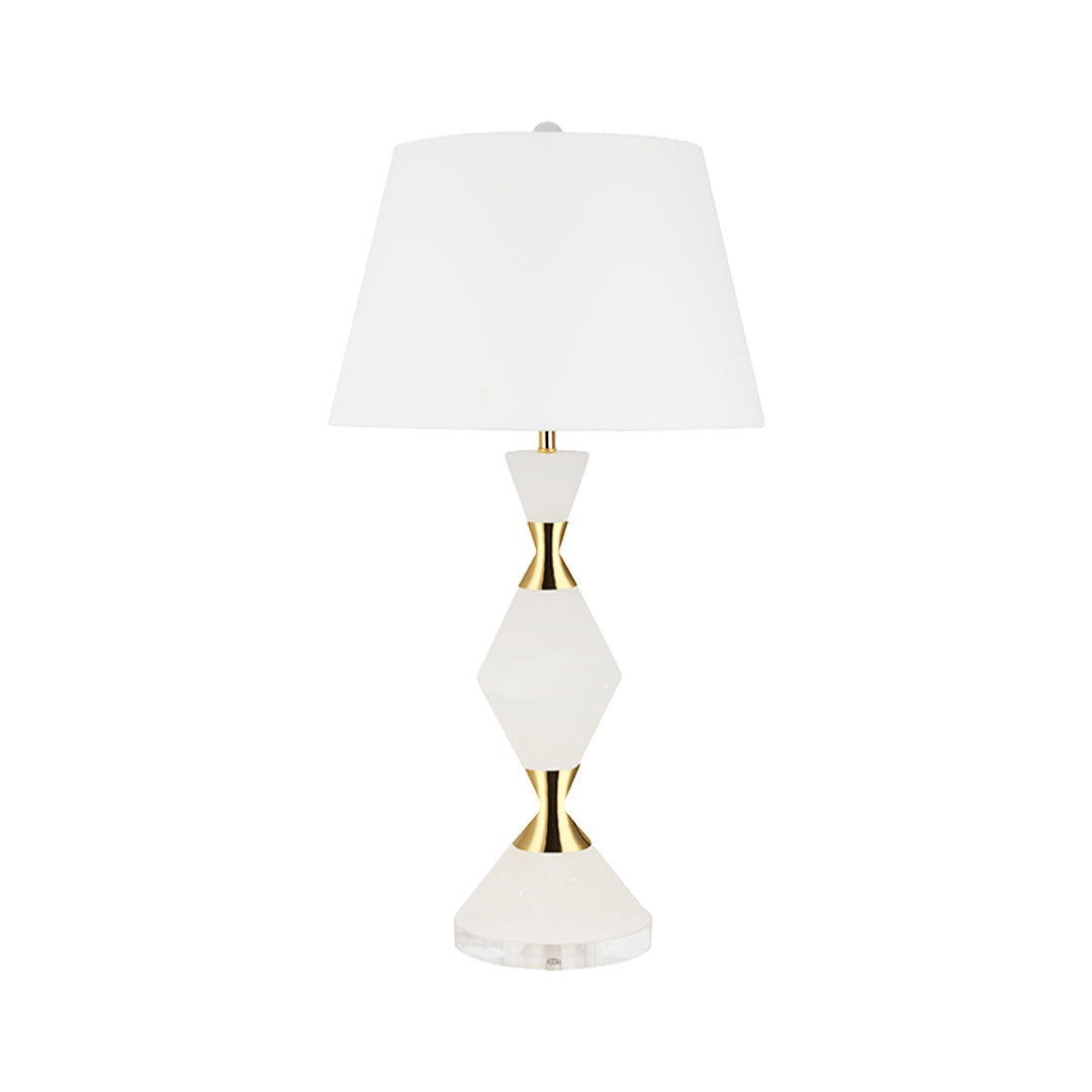 Marble Table Lamp with Gold Accents – Contemporary Designer Illumination