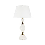 Marble Table Lamp with Gold Accents – Contemporary Designer Illumination