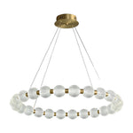 Aurelia Round Glass LED Chandelier for Modern Kitchen Island