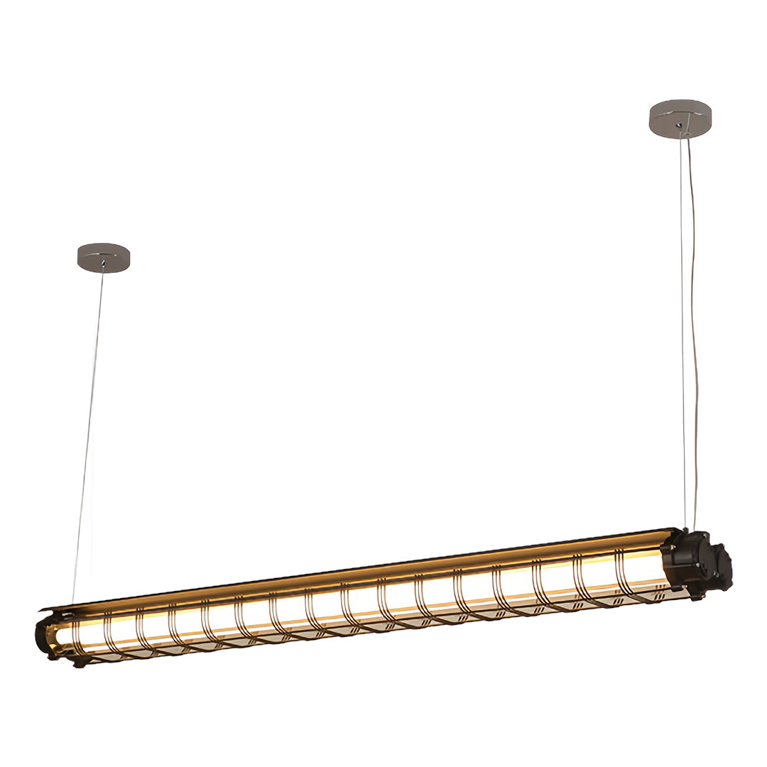 Linear LED Pendant Light with Vintage Industrial Design