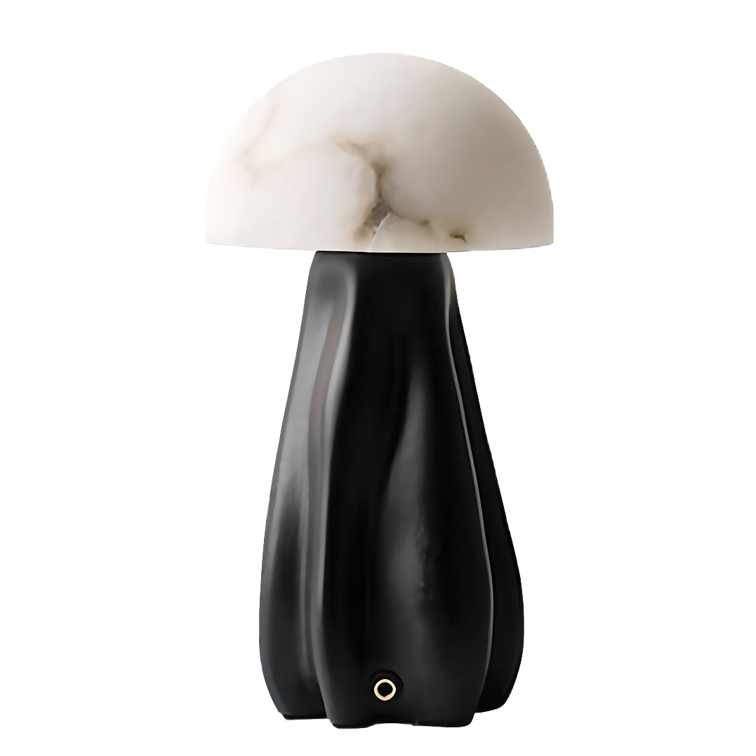 Nordic Mushroom Table Lamp with Glass Shade and LED Tri-Color Light