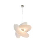 Nordic White Silk Pendant Light with Adjustable Drop