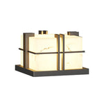 Modern Pillar Light Outdoor Stainless Steel Marble Courtyard Lamp