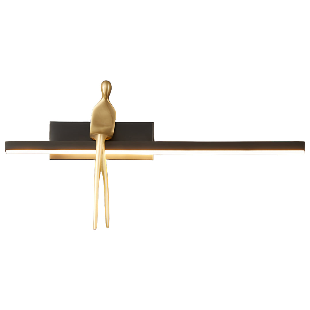 Italian Minimalist Brass LED Wall Sconce with Acrylic Diffuser