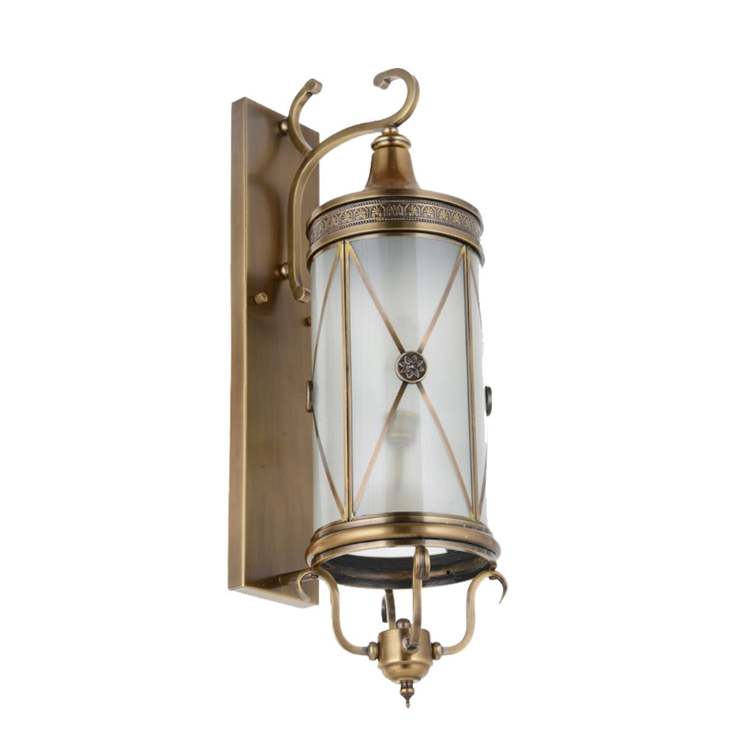European Retro Outdoor Wall Sconce in Copper with Clear Glass Shade