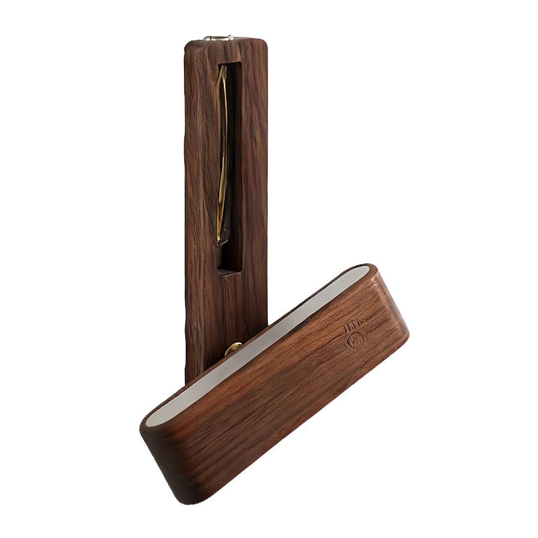 Minimalist Wooden Wall Sconce with Glass Vase and Wireless Magnetic Design