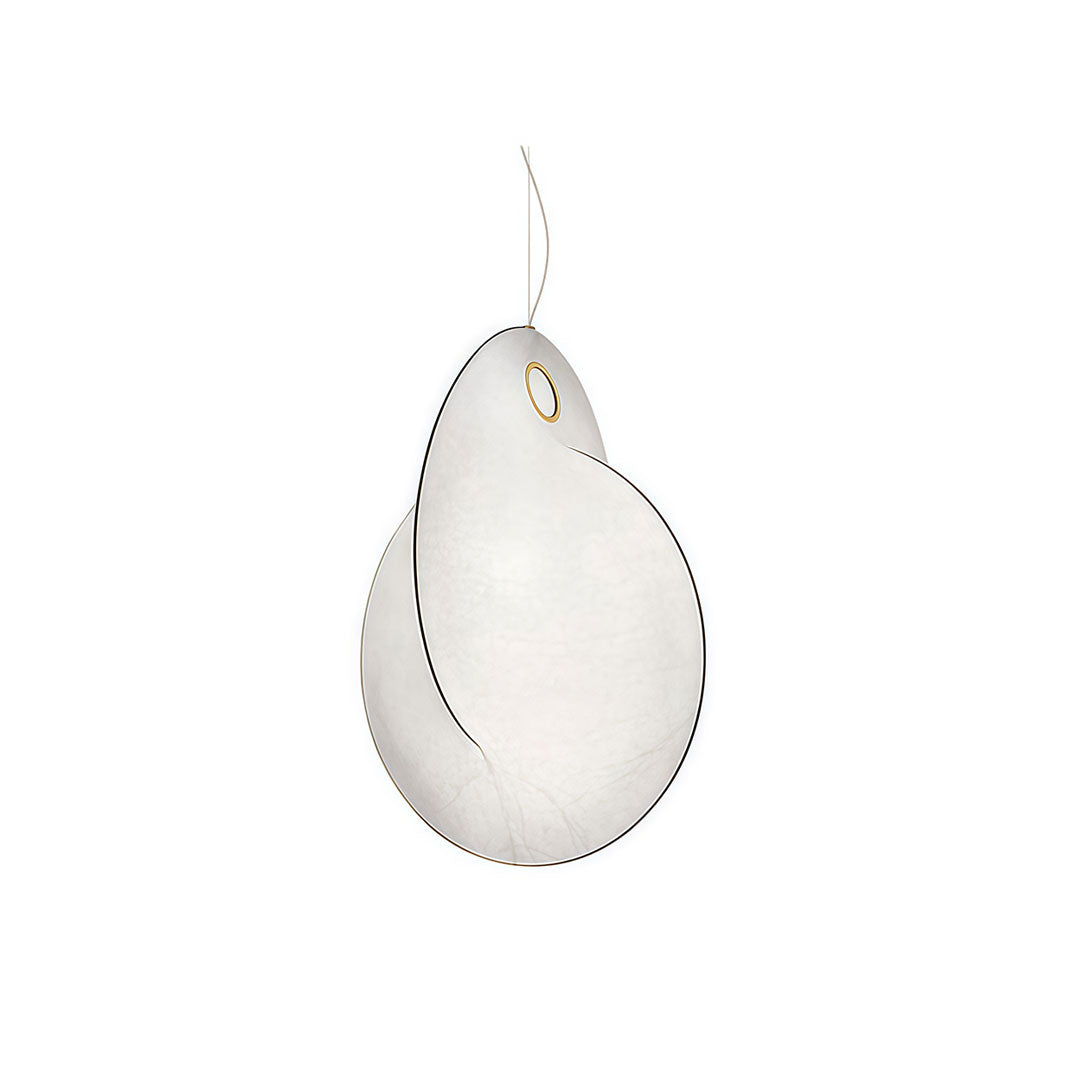 Silk Pendant Light with Iron Frame – Modern Minimalist Ceiling Lamp