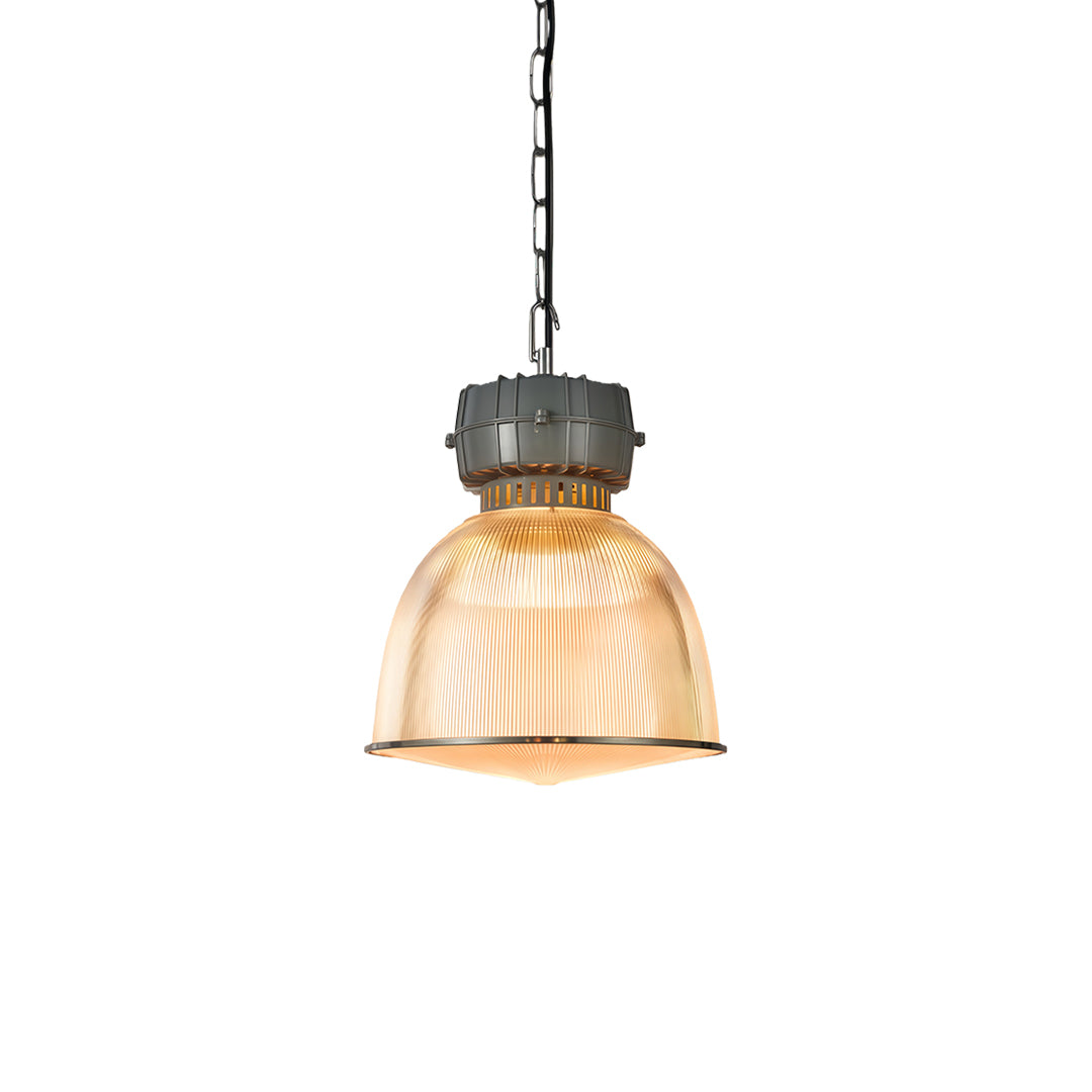 Aurelia Industrial Pendant Light in Gray Aluminum with Clear Shade