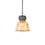 Aurelia Industrial Pendant Light in Gray Aluminum with Clear Shade