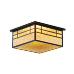 Aurelia Square Flush Mount Ceiling Light in Stainless Steel and Glass