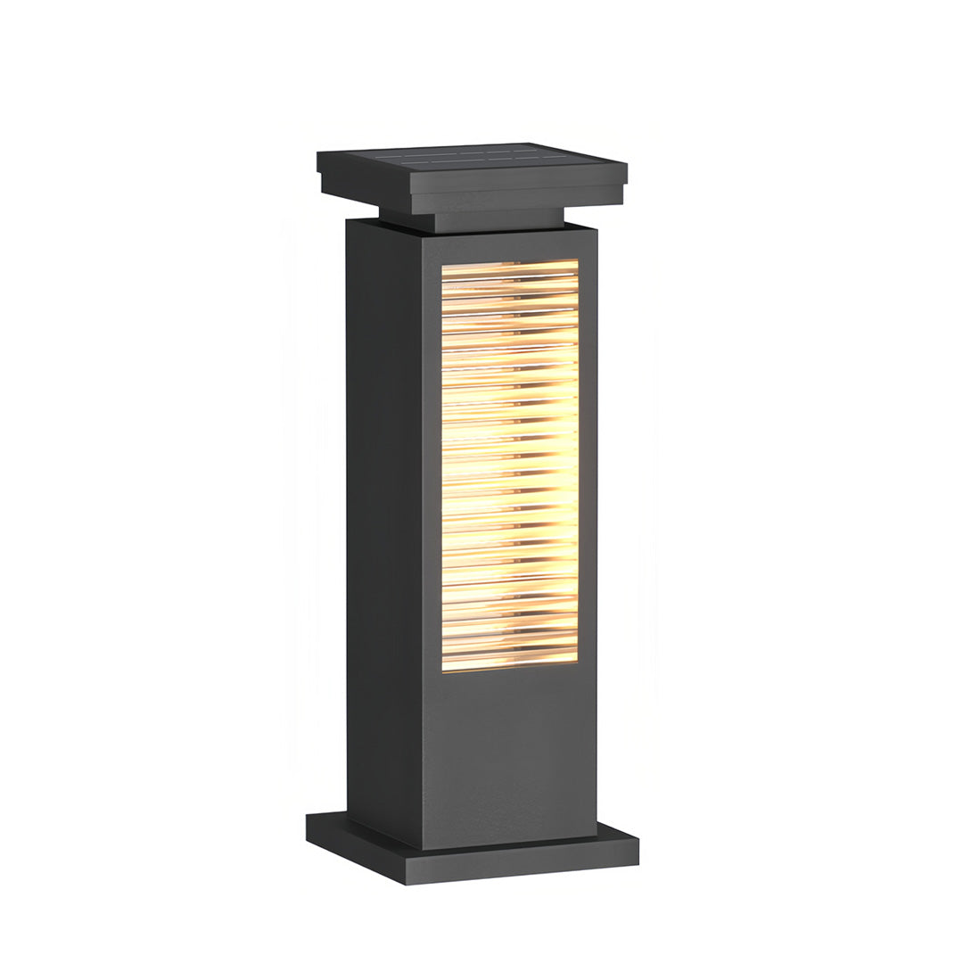 Modern Outdoor Bollard Light with Stainless Steel Body and Warm LED Glow