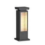 Modern Outdoor Bollard Light with Stainless Steel Body and Warm LED Glow