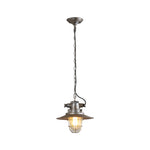 Industrial Glass Pendant Light with Adjustable Chain, Vintage Aluminum Ceiling Lamp