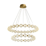 Aurelia Round Glass LED Chandelier for Modern Kitchen Island