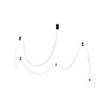 Linear LED Ceiling Light in Black with Woven Fiber Accents