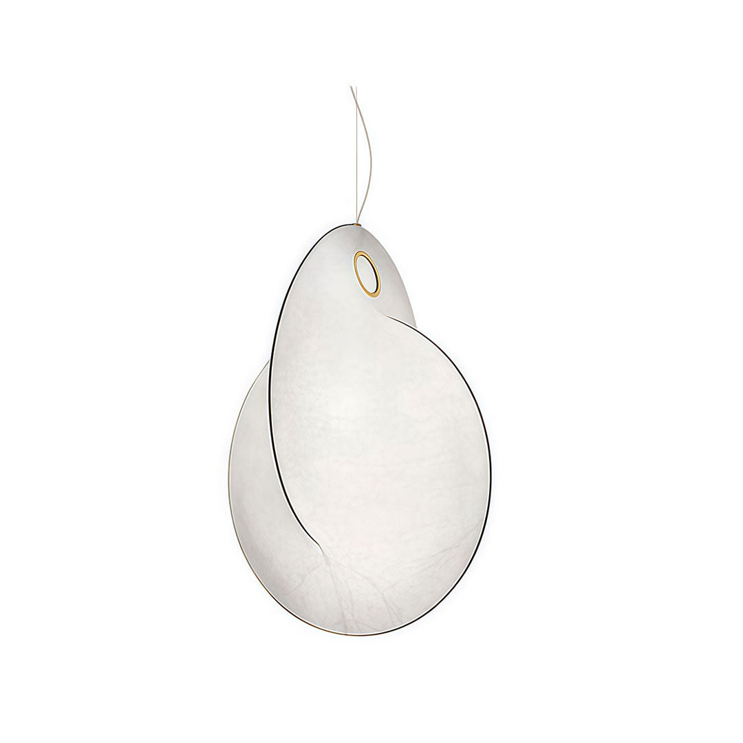 Silk Pendant Light with Iron Frame – Modern Minimalist Ceiling Lamp