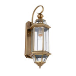 Solid Copper Outdoor Wall Sconce with Clear Glass Shade