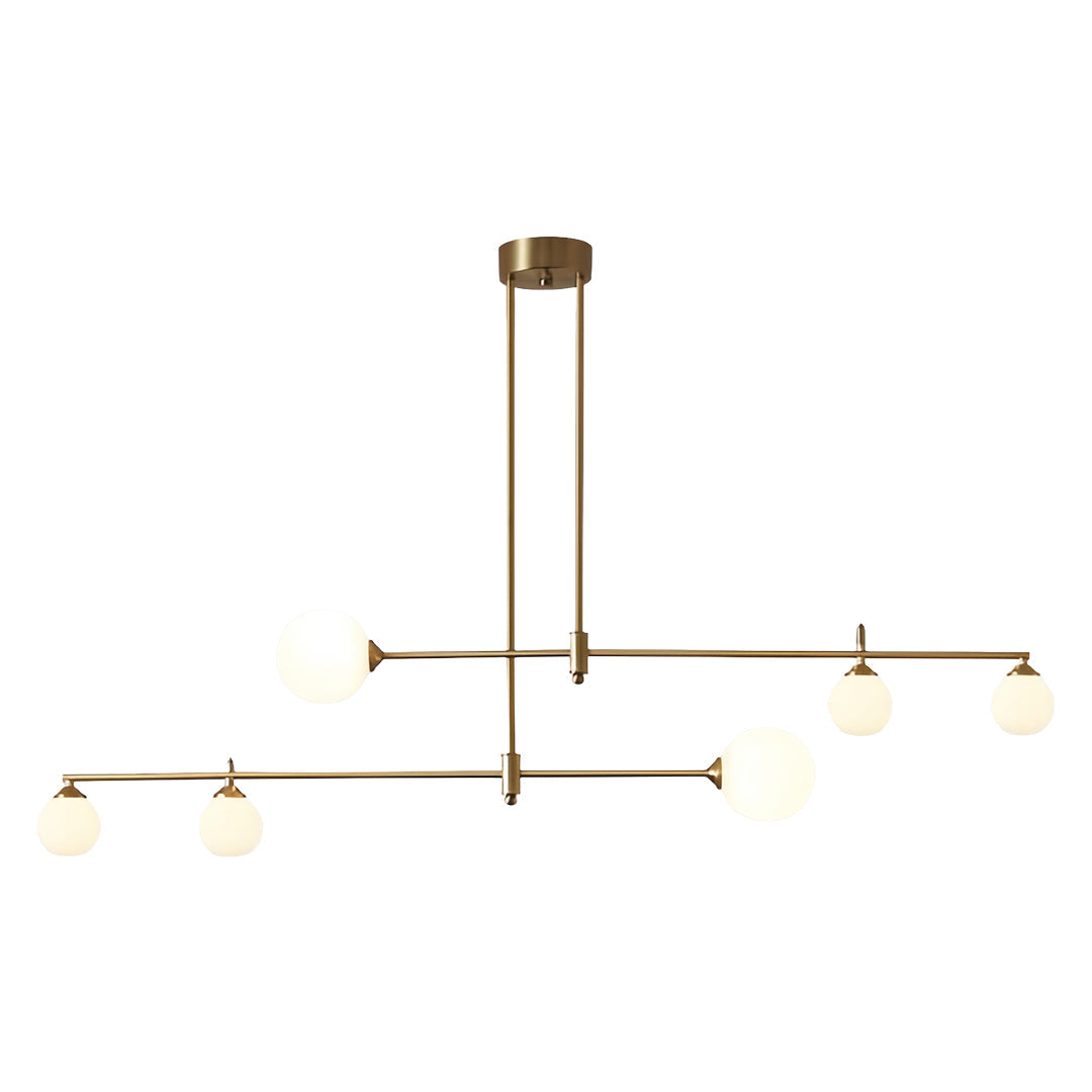 Bubble Glass Pendant Light in Brass for Modern Dining and Kitchen Island