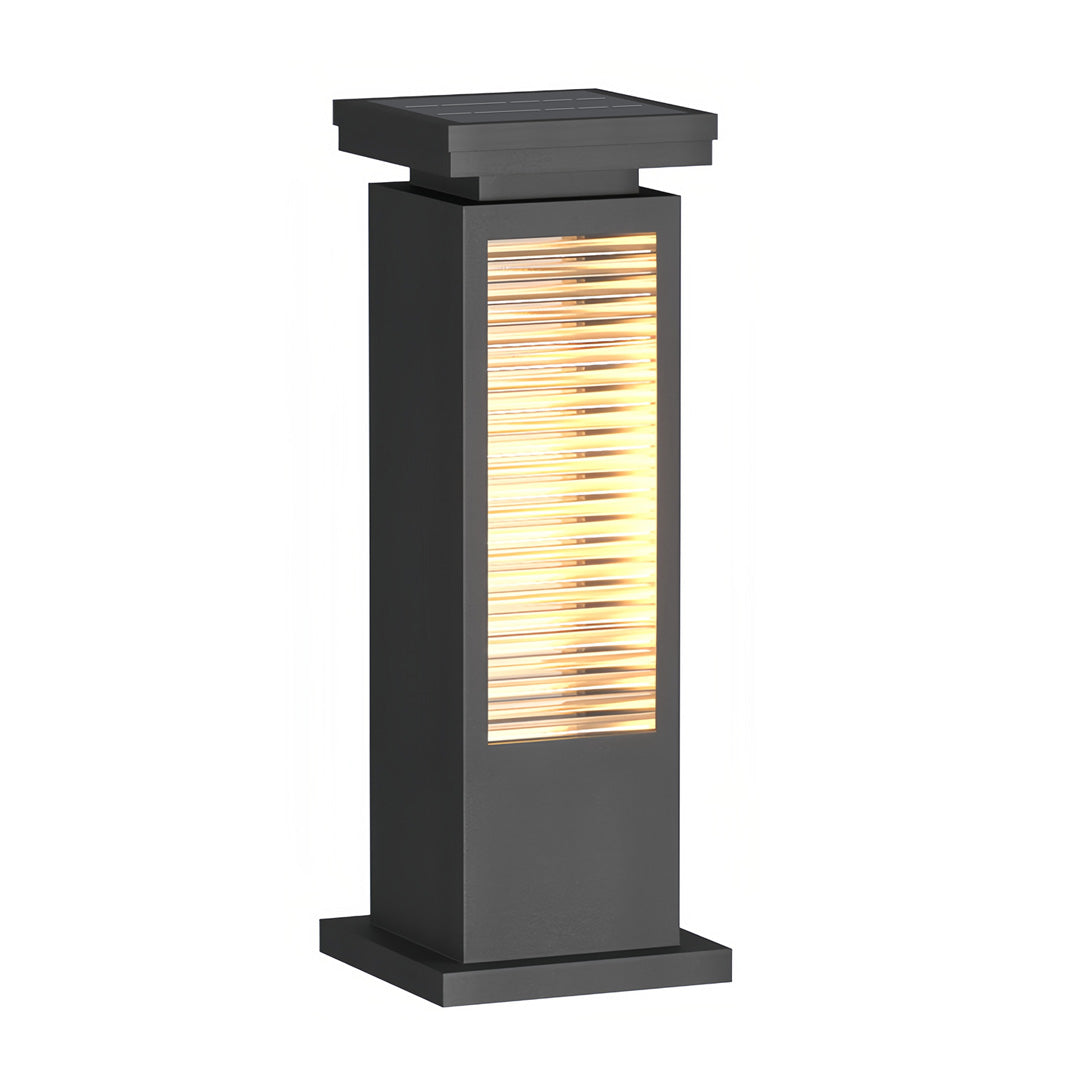 Modern Outdoor Bollard Light with Stainless Steel Body and Warm LED Glow