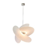 Nordic White Silk Pendant Light with Adjustable Drop