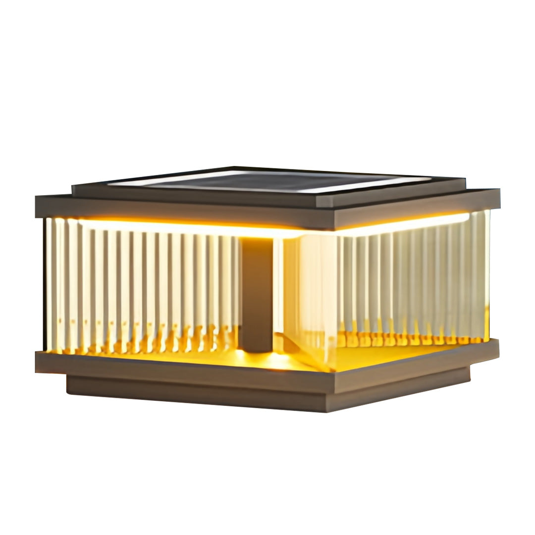 Square Pillar Post Lights for Courtyard and Fence, Black Aluminum LED