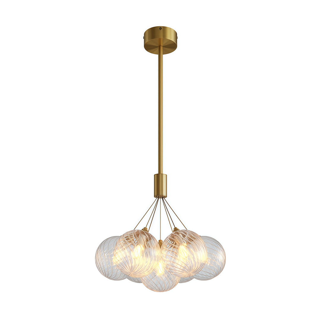 Aurelia Bubble Chandelier in Solid Copper, Modern Minimalist Ceiling Light