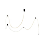 Linear LED Ceiling Light in Black with Woven Fiber Accents
