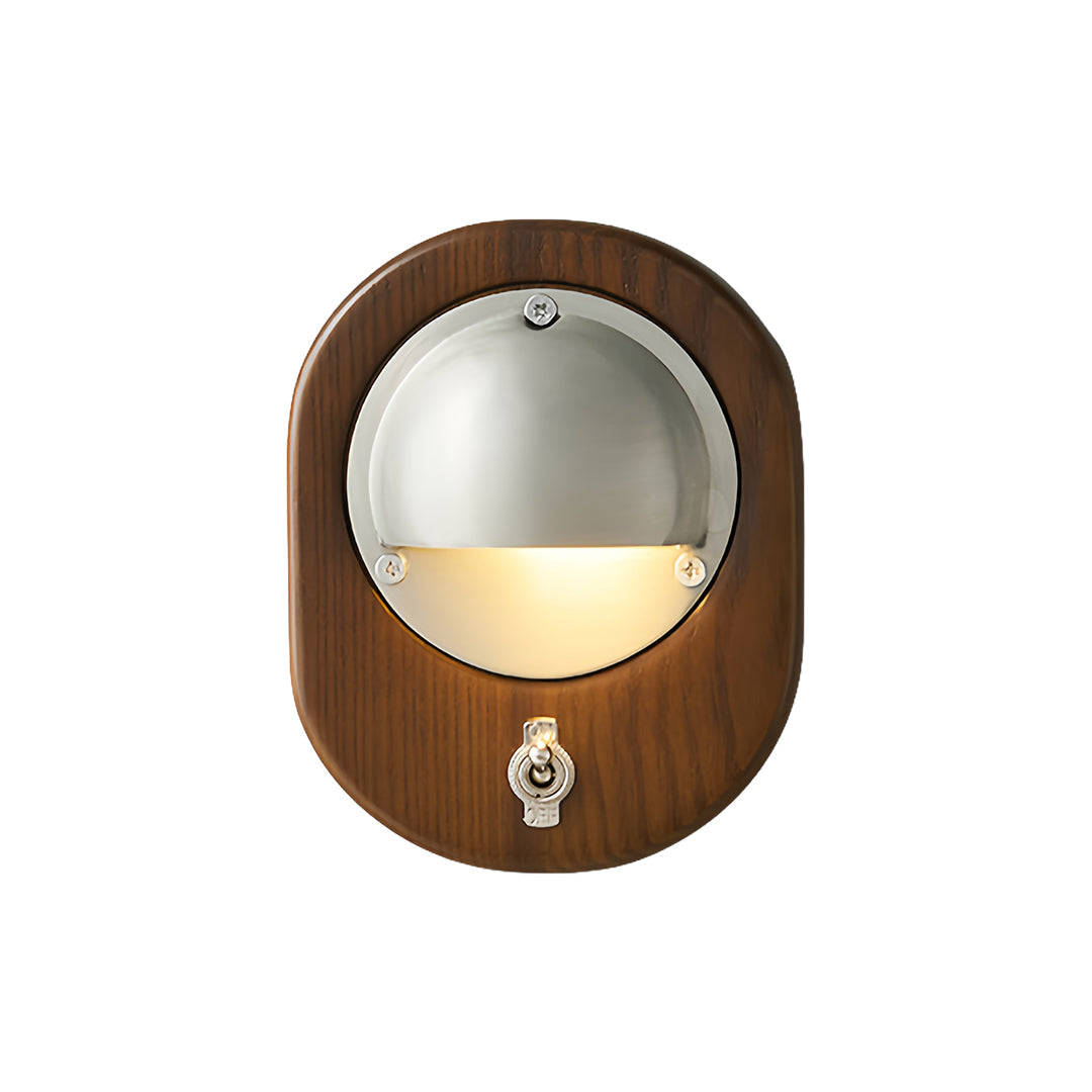 Artisan Wooden Wall Sconce with Brass Accents – Vintage Medieval Design