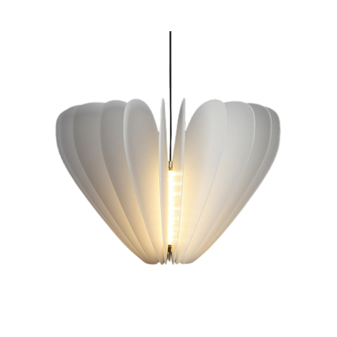 Nordic White Pendant Light with PE Shade and LED Warm Glow