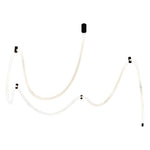 Linear LED Ceiling Light in Black with Woven Fiber Accents