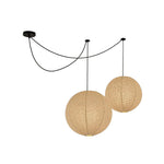 Japanese Paper Pendant Light with Adjustable Cord, Warm Ambient Ceiling Lamp