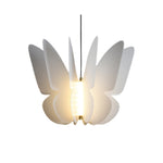 Nordic White Pendant Light with PE Shade and LED Warm Glow