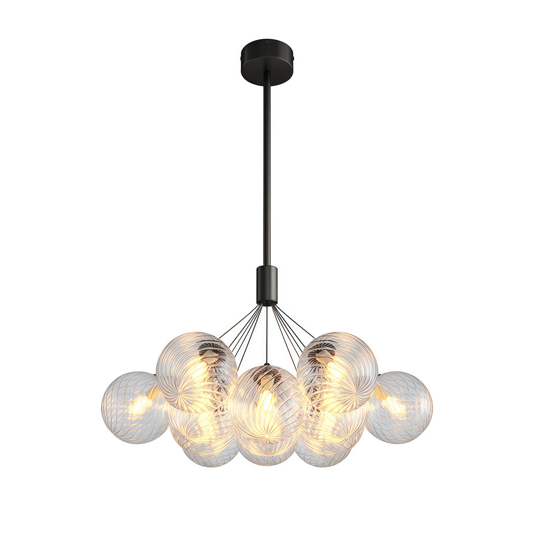 Aurelia Bubble Chandelier in Solid Copper, Modern Minimalist Ceiling Light