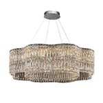 Modern Crystal Chandelier with LED Lighting, Stainless Steel Frame, Dimmable